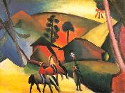August Macke Indianer auf Pferden oil on canvas